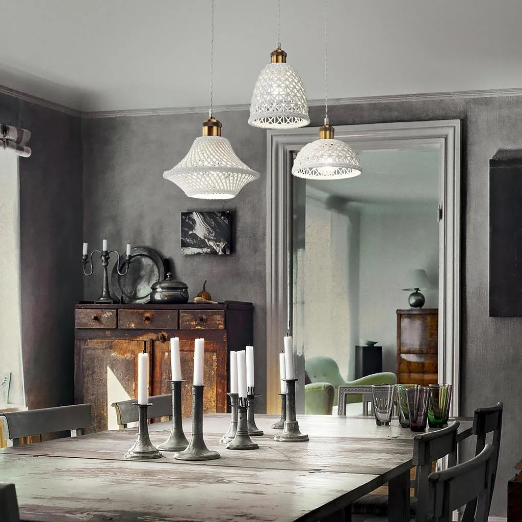 Suspension design Ideal lux Lugano Blanc Céramique